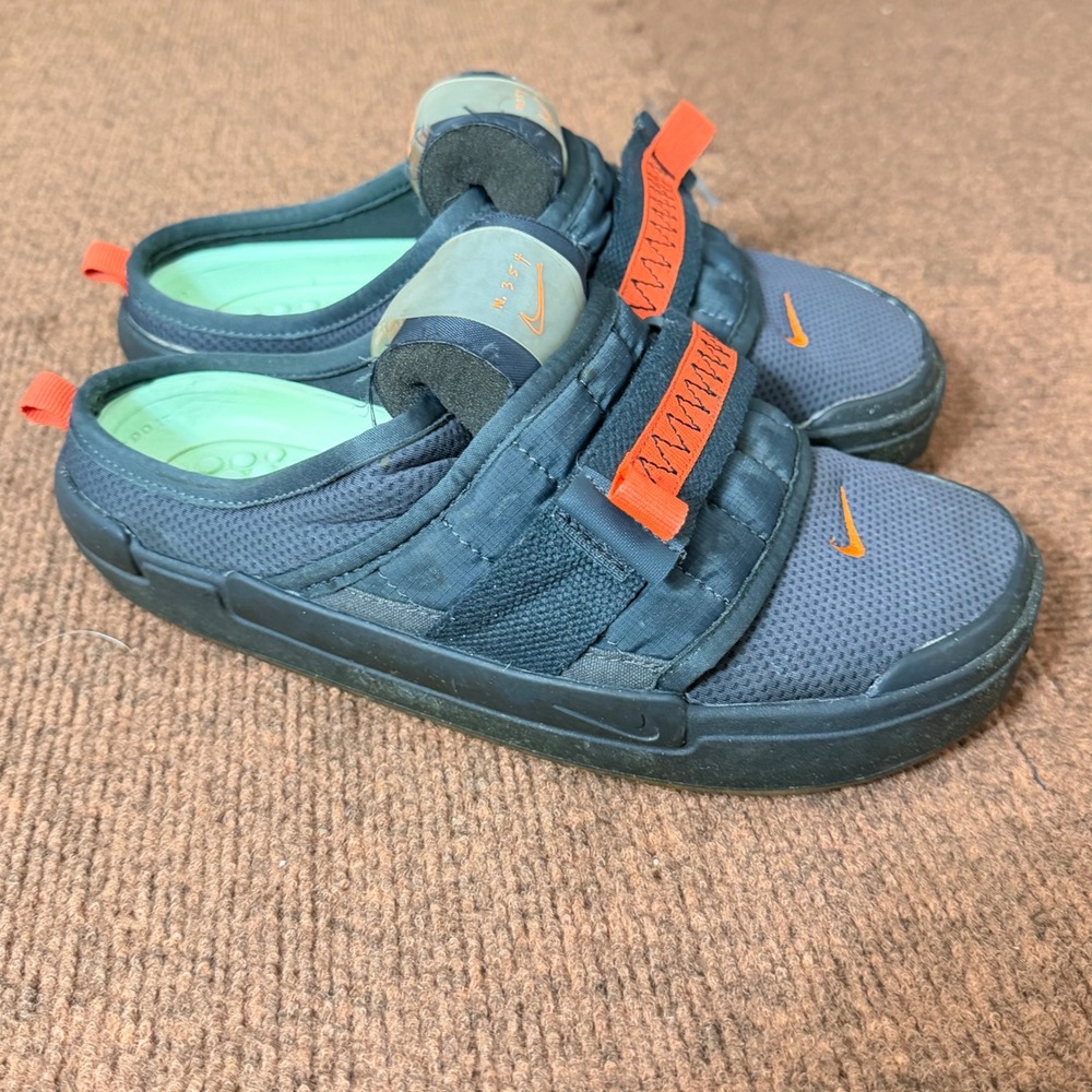 Nike Offline Anthracite N.354‎ Men's Mules CJ0693-003 Gray Orange Size 7.5 B+